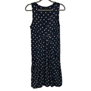 Navy Blue & Pink Polka Dot Design Dress Max & Cleo Y2K 2000s Women’s Size Small!